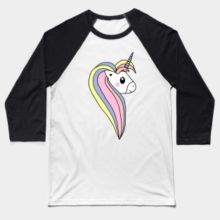 Cute Pink Unicorn Head Girly Pattern Baseball T-Shirt